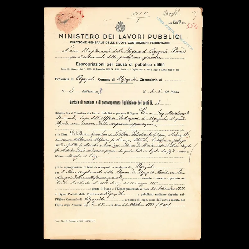Archivio di Stato di Agrigento - Fondo Strade ordinarie e ferrate, espropri